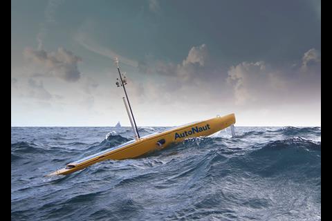 Flapping-wing systems had attracted interest from the Unmanned Surface Vehicle (USV) segment (pictured). (Credit: AutoNaut)
